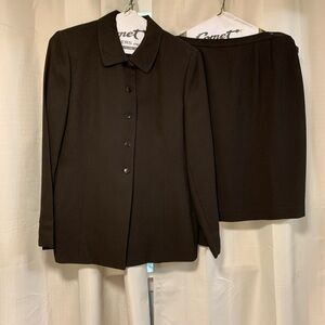Casual Corner Dark Brown Blazer and skirt size 14